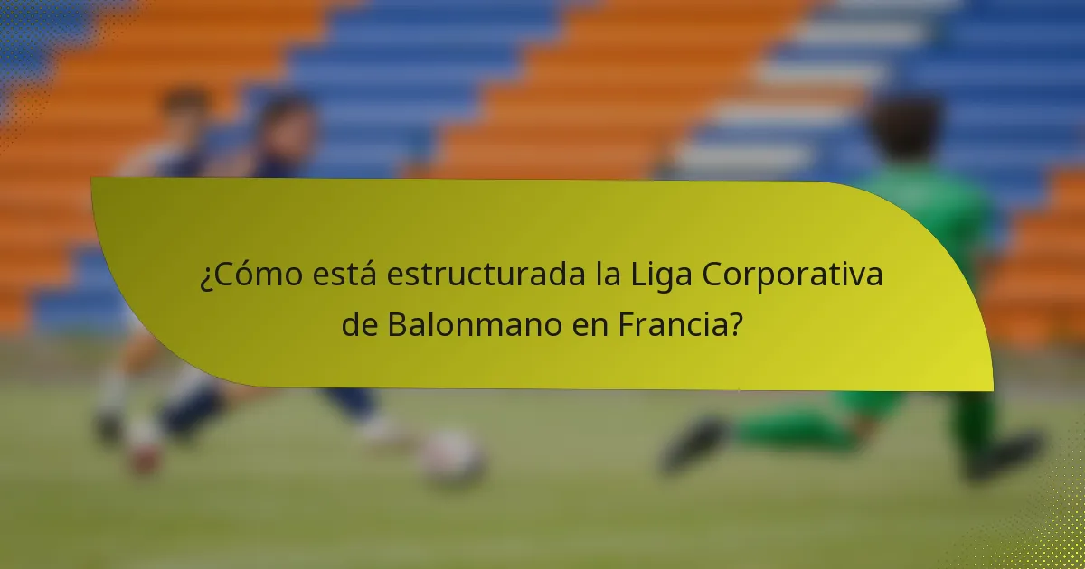 ¿Cómo está estructurada la Liga Corporativa de Balonmano en Francia?