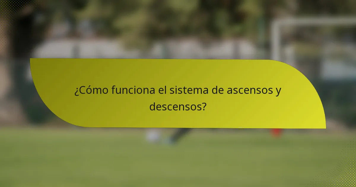¿Cómo funciona el sistema de ascensos y descensos?