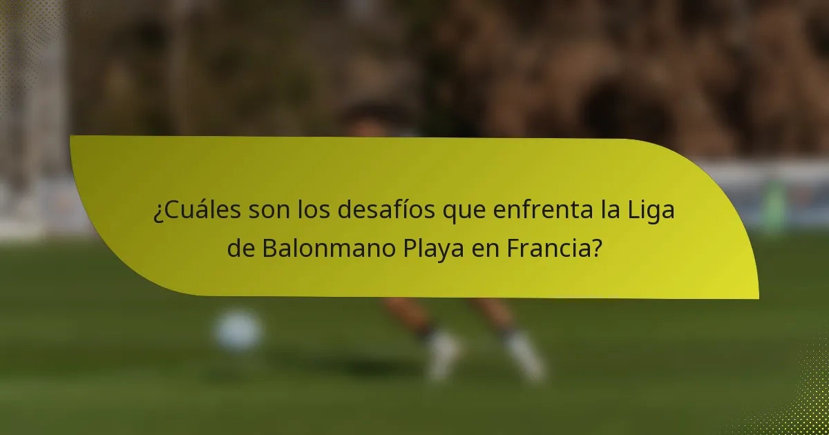 ¿Cuáles son los desafíos que enfrenta la Liga de Balonmano Playa en Francia?