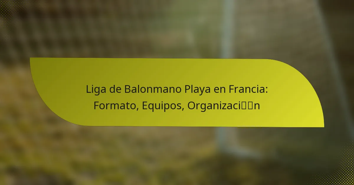 Liga de Balonmano Playa en Francia: Formato, Equipos, Organización