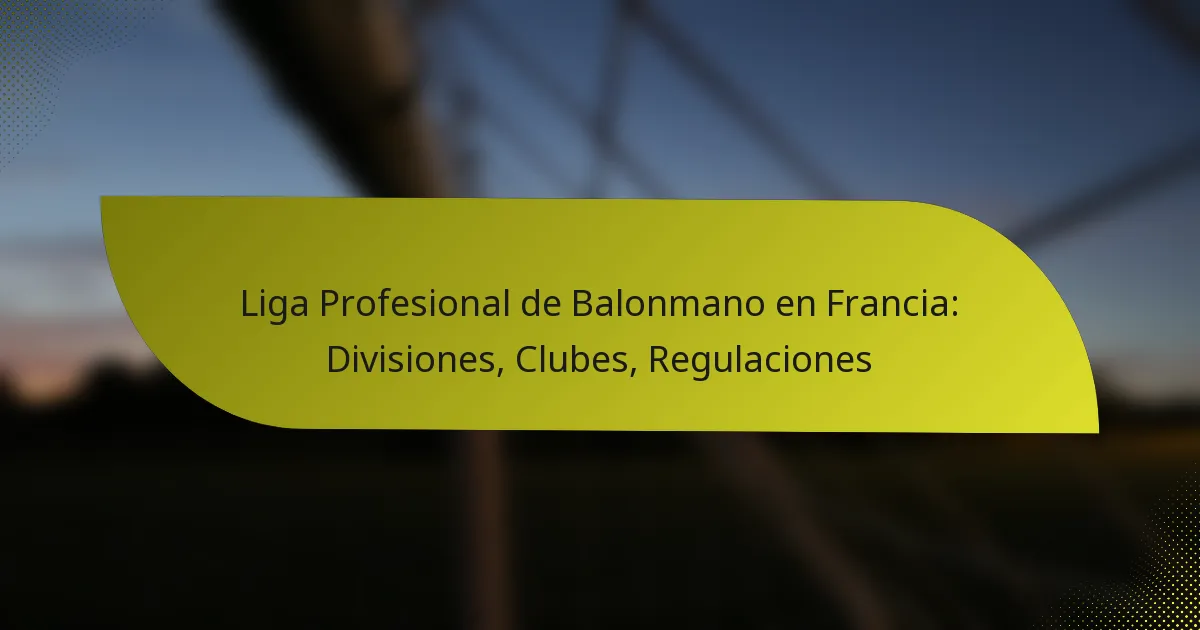 Liga Profesional de Balonmano en Francia: Divisiones, Clubes, Regulaciones