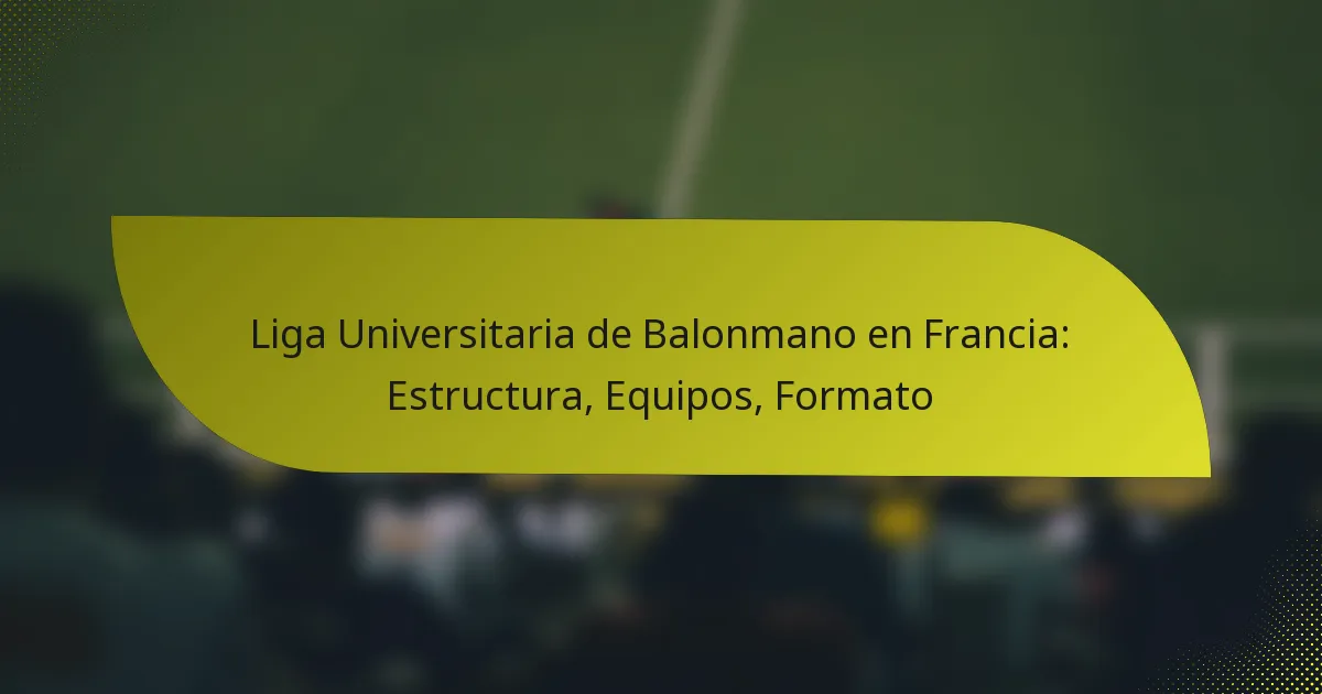 Liga Universitaria de Balonmano en Francia: Estructura, Equipos, Formato