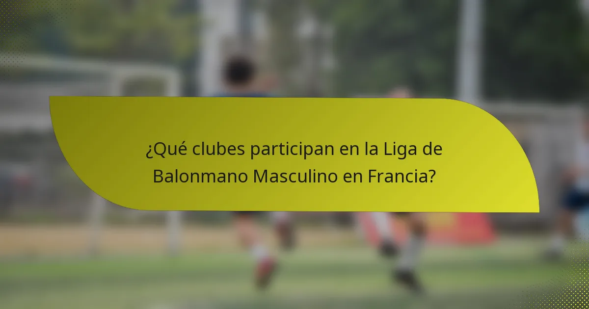 ¿Qué clubes participan en la Liga de Balonmano Masculino en Francia?